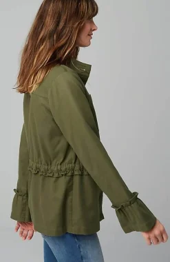 J.Jill Ruffled-Sleeves Tie-Waist Jacket | Jjill-Women Jackets & Coats