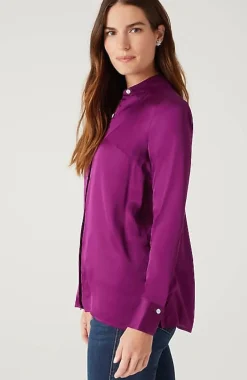 J.Jill Satin Button-Front Shirt | Jjill-Women Shirts & Blouses