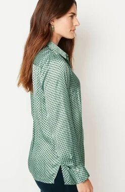 J.Jill Satin Button-Front Shirt | Jjill-Women Shirts & Blouses