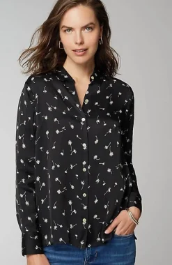 J.Jill Satin Button-Front Shirt | Jjill-Women Shirts & Blouses