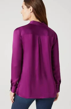 J.Jill Satin Button-Front Shirt | Jjill-Women Shirts & Blouses