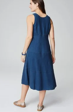 J.Jill Seamed Indigo Midi Dress | Jjill-Women Dresses