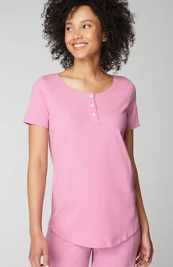 J.Jill Sleep Ultrasoft Short-Sleeve Henley | Jjill-Women Pajamas & Robes