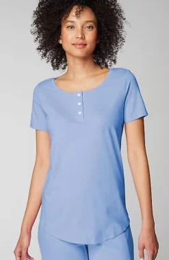 J.Jill Sleep Ultrasoft Short-Sleeve Henley | Jjill-Women Pajamas & Robes