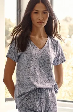 J.Jill Sleep Ultrasoft V-Neck Tee | Jjill-Women Pajamas & Robes