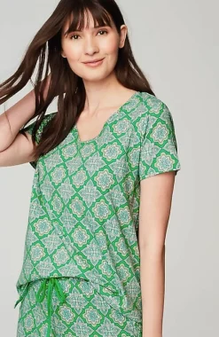 J.Jill Sleep Ultrasoft V-Neck Tee | Jjill-Women Pajamas & Robes