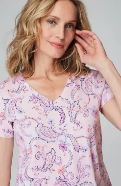 J.Jill Sleep Ultrasoft V-Neck Tee | Jjill-Women Pajamas & Robes