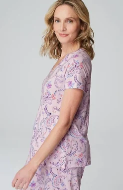 J.Jill Sleep Ultrasoft V-Neck Tee | Jjill-Women Pajamas & Robes