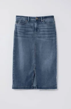 J.Jill Slit-Hem Denim Skirt | Jjill-Women Skirts