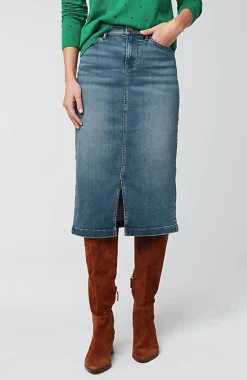 J.Jill Slit-Hem Denim Skirt | Jjill-Women Skirts