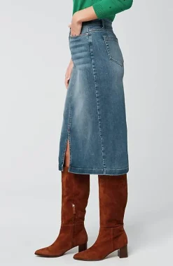 J.Jill Slit-Hem Denim Skirt | Jjill-Women Skirts