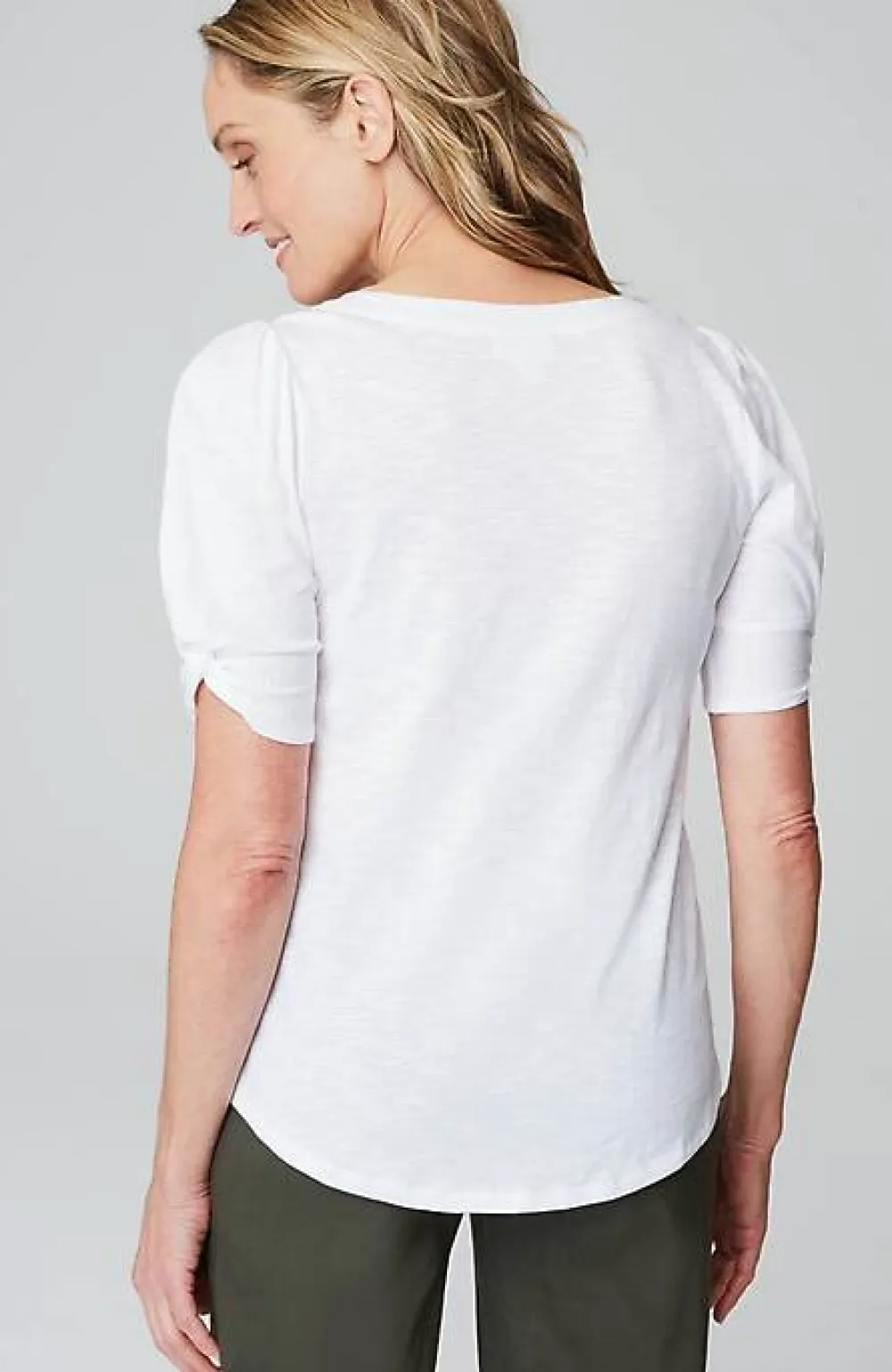J.Jill Slub-Knit Twist-Sleeve Tee | Jjill-Women Tops & Tees