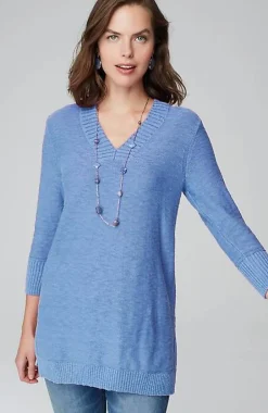 J.Jill Slub Rib-Trimmed Sweater Tunic | Jjill-Women Tunics