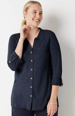 J.Jill Slub-Textured Patch-Pocket Tunic | Jjill-Women Tops & Tees