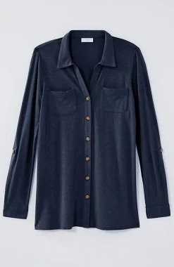 J.Jill Slub-Textured Patch-Pocket Tunic | Jjill-Women Tops & Tees