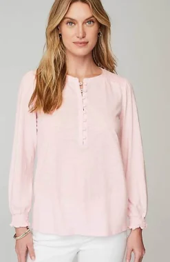 J.Jill Smocked Henley Top | Jjill-Women Tops & Tees