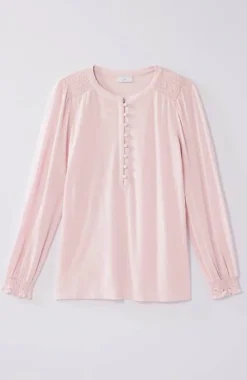 J.Jill Smocked Henley Top | Jjill-Women Tops & Tees