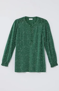 J.Jill Smocked Henley Top | Jjill-Women Tops & Tees