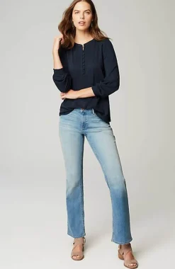J.Jill Smocked Henley Top | Jjill-Women Tops & Tees