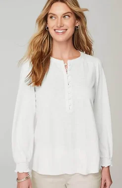 J.Jill Smocked Henley Top | Jjill-Women Tops & Tees