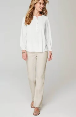 J.Jill Smocked Henley Top | Jjill-Women Tops & Tees