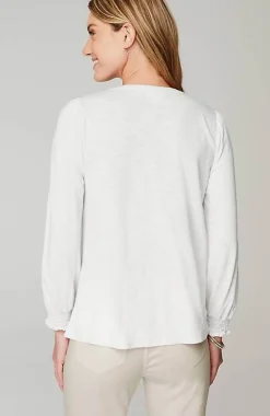 J.Jill Smocked Henley Top | Jjill-Women Tops & Tees