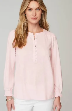 J.Jill Smocked Henley Top | Jjill-Women Tops & Tees
