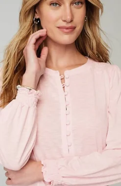 J.Jill Smocked Henley Top | Jjill-Women Tops & Tees