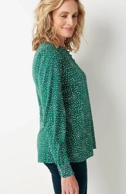 J.Jill Smocked Henley Top | Jjill-Women Tops & Tees