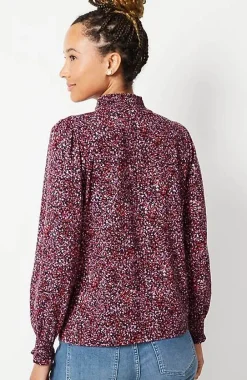 J.Jill Smocked Mock-Neck Top | Jjill-Women Tops & Tees