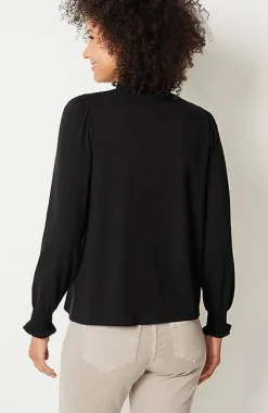 J.Jill Smocked Mock-Neck Top | Jjill-Women Tops & Tees