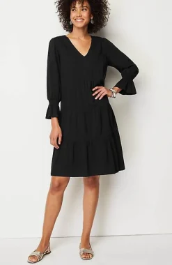 J.Jill Smocked-Sleeves Tiered Dress | Jjill-Women Dresses