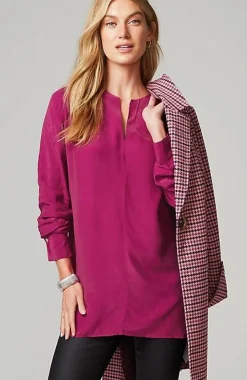 J.Jill Smocked Split-Neck Tunic | Jjill-Women Tunics
