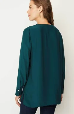 J.Jill Smocked Split-Neck Tunic | Jjill-Women Tunics