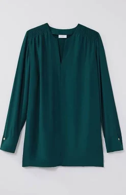 J.Jill Smocked Split-Neck Tunic | Jjill-Women Tunics