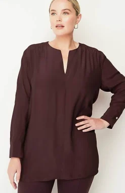 J.Jill Smocked Split-Neck Tunic | Jjill-Women Tunics