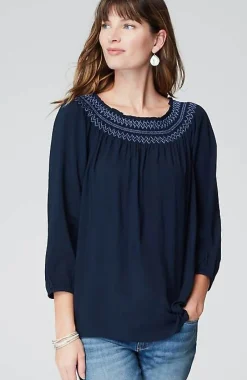 J.Jill Smocked Two-Way A-Line Top | Jjill-Women Shirts & Blouses
