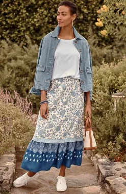 J.Jill Smocked-Waist Tiered Maxi Skirt | Jjill-Women Skirts