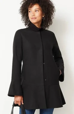 J.Jill Soft-Brushed Flounce-Hem Jacket | Jjill-Women Jackets & Coats