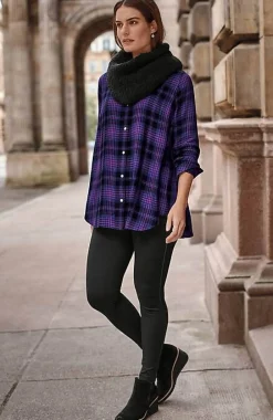 J.Jill Soft Button-Front Plaid Tunic | Jjill-Women Tunics
