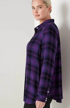J.Jill Soft Button-Front Plaid Tunic | Jjill-Women Tunics
