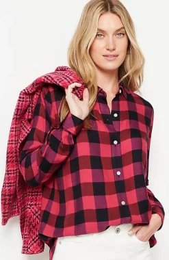 J.Jill Soft Button-Front Plaid Tunic | Jjill-Women Tunics