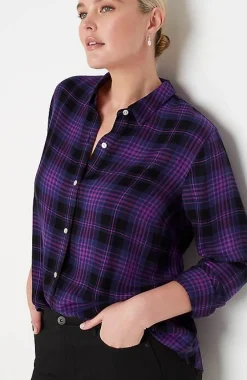 J.Jill Soft Button-Front Plaid Tunic | Jjill-Women Tunics