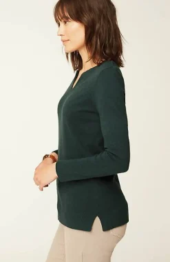 J.Jill Split-Neck Pullover Sweater | Jjill-Women Sweaters