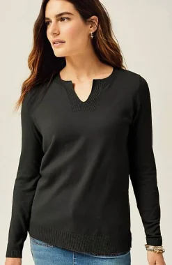 J.Jill Split-Neck Pullover Sweater | Jjill-Women Sweaters