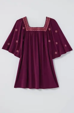J.Jill Square-Neck Elbow-Sleeve Top | Jjill-Women Tops & Tees