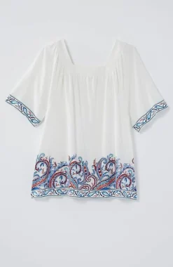 J.Jill Square-Neck Elbow-Sleeve Top | Jjill-Women Tops & Tees