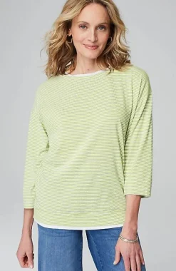 J.Jill Striped Double-Layer Tee | Jjill-Women Tops & Tees