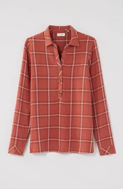 J.Jill Textured Plaid Popover | Jjill-Women Shirts & Blouses
