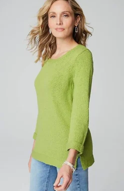 J.Jill Textured 3/4-Sleeve Pullover Sweater | Jjill-Women Sweaters